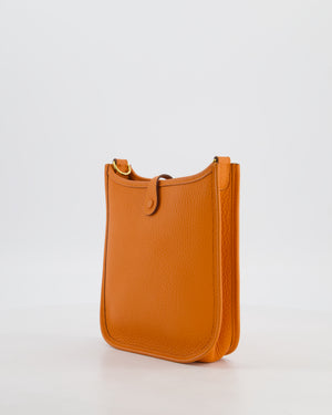 Hermès Mini Evelyne Bag in Orange Clemence Leather with Gold Hardware