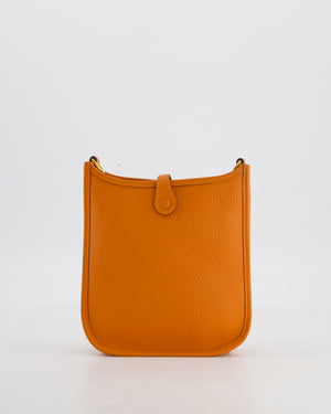Hermès Mini Evelyne Bag in Orange Clemence Leather with Gold Hardware