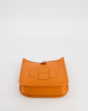 Hermès Mini Evelyne Bag in Orange Clemence Leather with Gold Hardware