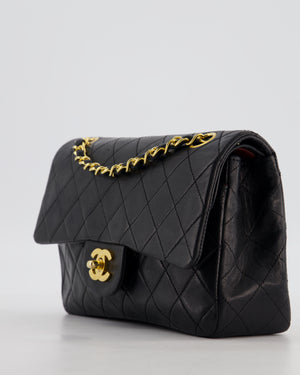 *FIRE PRICE* Chanel Vintage Black Small Classic Double Flap Bag in Lambskin Leather with 24k Gold Hardware