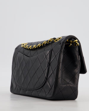 *FIRE PRICE* Chanel Vintage Black Small Classic Double Flap Bag in Lambskin Leather with 24k Gold Hardware