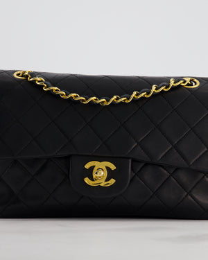 *FIRE PRICE* Chanel Vintage Black Small Classic Double Flap Bag in Lambskin Leather with 24k Gold Hardware