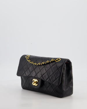 *FIRE PRICE* Chanel Vintage Black Small Classic Double Flap Bag in Lambskin Leather with 24k Gold Hardware