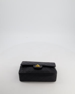 *FIRE PRICE* Chanel Vintage Black Small Classic Double Flap Bag in Lambskin Leather with 24k Gold Hardware