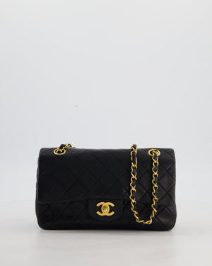 *FIRE PRICE* Chanel Vintage Black Small Classic Double Flap Bag in Lambskin Leather with 24k Gold Hardware