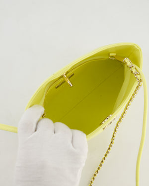 Chanel Small 31 Bag with Chain in Yellow Shiny Calfskin Leather with Champagne Gold Hardware