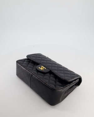 Chanel Classic Jumbo Double Flap Bag in Black Lambskin Leather with Gold Hardware