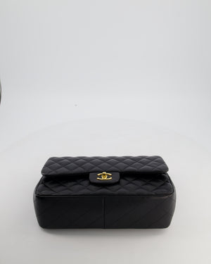 Chanel Classic Jumbo Double Flap Bag in Black Lambskin Leather with Gold Hardware
