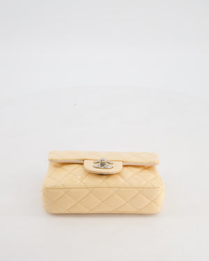 Chanel Beige Ultra Mini Rectangular Flap Bag in Patent Leather with Silver Hardware