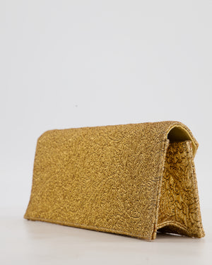 *SUPER RARE* Chanel Vintage Gold Nishijin Clutch Bag in Brocade Fabric with 24K Gold Hardware