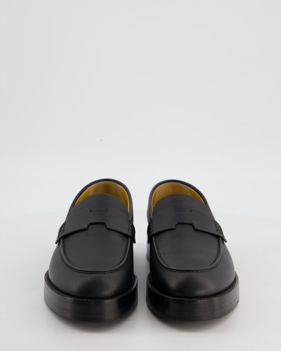 Hermès Ivy Loafers in Black Calfskin Leather Size EU 37