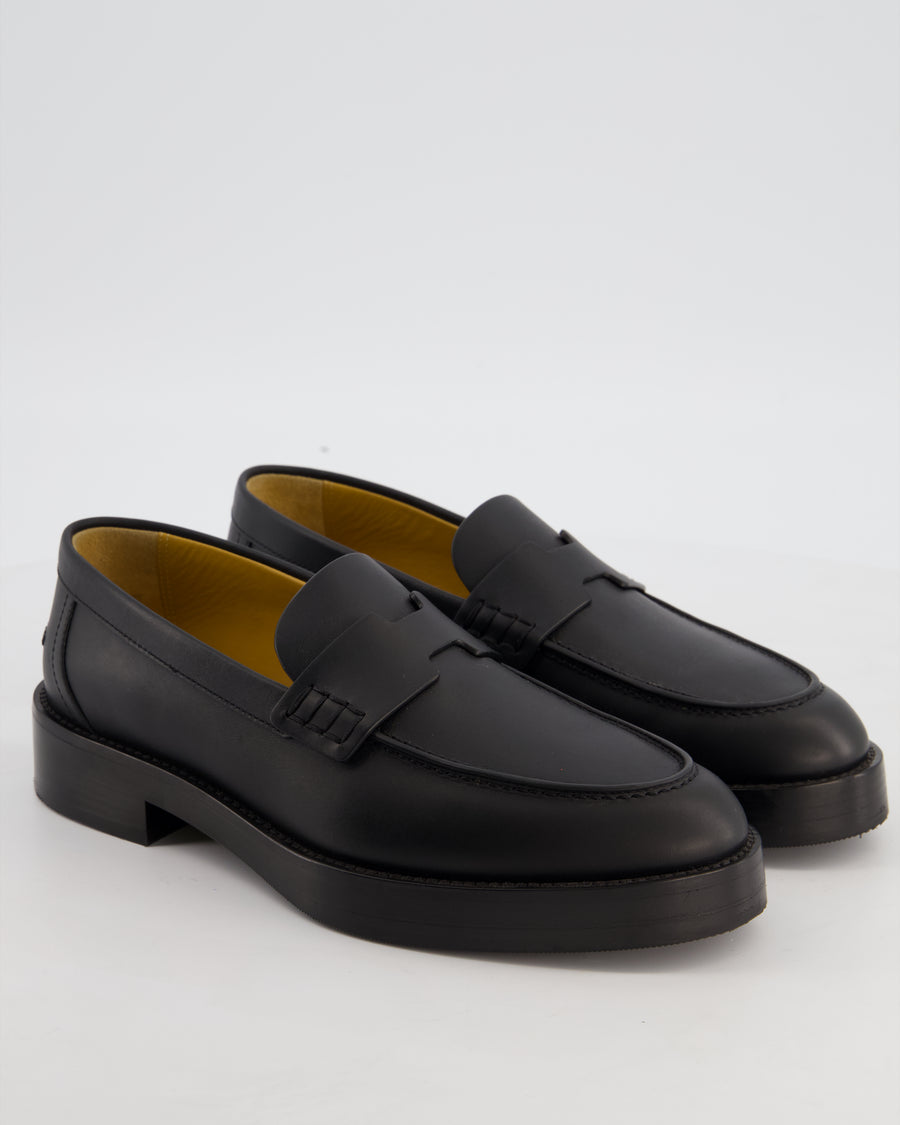 Hermès Ivy Loafers in Black Calfskin Leather Size EU 37