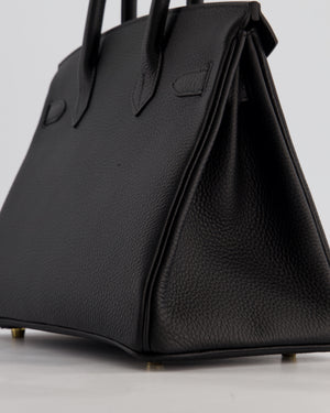 *HOT* Hermès Birkin 30 Retourne Bag in Noir Togo Leather with Gold Hardware