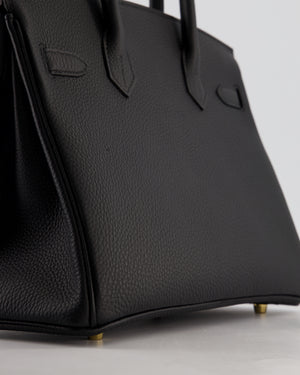 *HOT* Hermès Birkin 30 Retourne Bag in Noir Togo Leather with Gold Hardware