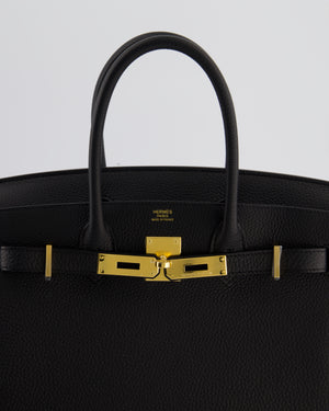 *HOT* Hermès Birkin 30 Retourne Bag in Noir Togo Leather with Gold Hardware