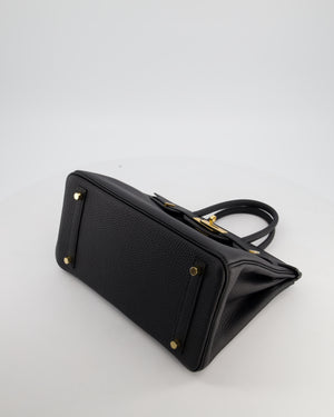 *HOT* Hermès Birkin 30 Retourne Bag in Noir Togo Leather with Gold Hardware