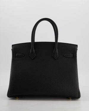 *HOT* Hermès Birkin 30 Retourne Bag in Noir Togo Leather with Gold Hardware