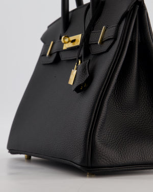 *HOT* Hermès Birkin 30 Retourne Bag in Noir Togo Leather with Gold Hardware