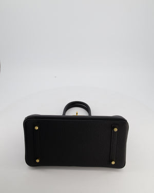 *HOT* Hermès Birkin 30 Retourne Bag in Noir Togo Leather with Gold Hardware