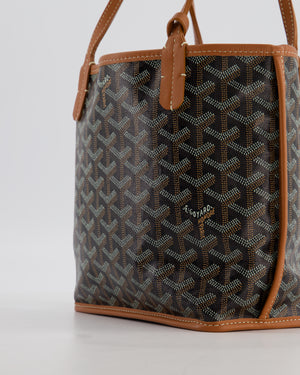 Goyard Black & Tan Reversible Mini Anjou Tote Bag in Calfskin & Canvas