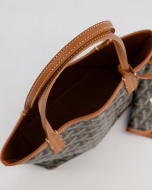 Goyard Black & Tan Reversible Mini Anjou Tote Bag in Calfskin & Canvas