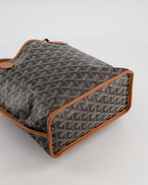 Goyard Black & Tan Reversible Mini Anjou Tote Bag in Calfskin & Canvas