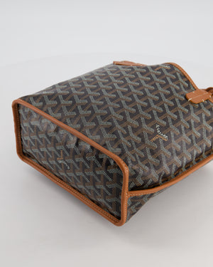 Goyard Black & Tan Reversible Mini Anjou Tote Bag in Calfskin & Canvas