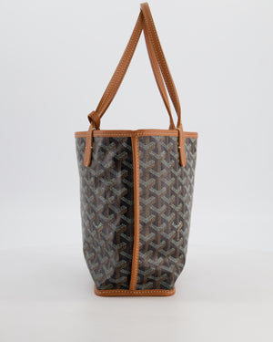 Goyard Black & Tan Reversible Mini Anjou Tote Bag in Calfskin & Canvas