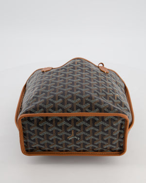 Goyard Black & Tan Reversible Mini Anjou Tote Bag in Calfskin & Canvas