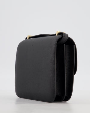 *RARE* Hermès Mini Constance III Mirror 18 Bag in Noir Epsom Leather with Brushed Permabrass Hardware
