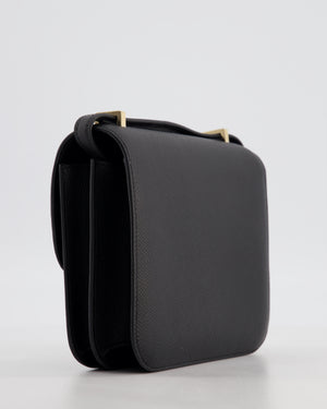 *RARE* Hermès Mini Constance III Mirror 18 Bag in Noir Epsom Leather with Brushed Permabrass Hardware