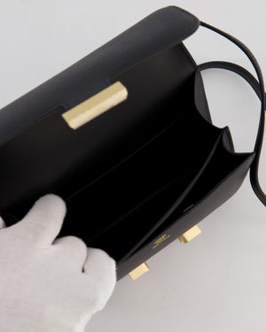 *RARE* Hermès Mini Constance III Mirror 18 Bag in Noir Epsom Leather with Brushed Permabrass Hardware