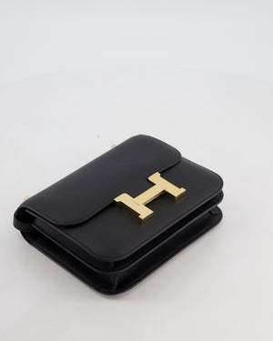 *RARE* Hermès Mini Constance III Mirror 18 Bag in Noir Epsom Leather with Brushed Permabrass Hardware