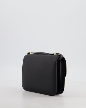 *RARE* Hermès Mini Constance III Mirror 18 Bag in Noir Epsom Leather with Brushed Permabrass Hardware