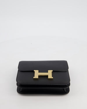 *RARE* Hermès Mini Constance III Mirror 18 Bag in Noir Epsom Leather with Brushed Permabrass Hardware