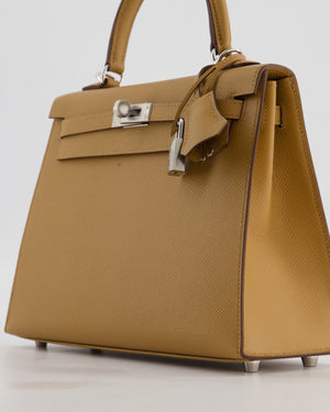 Hermès Kelly 25 Sellier Bag in Biscuit Epsom Leather with Palladium Hardware