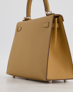 Hermès Kelly 25 Sellier Bag in Biscuit Epsom Leather with Palladium Hardware