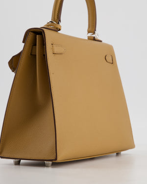 Hermès Kelly 25 Sellier Bag in Biscuit Epsom Leather with Palladium Hardware
