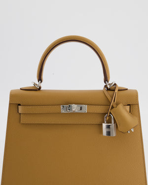 Hermès Kelly 25 Sellier Bag in Biscuit Epsom Leather with Palladium Hardware