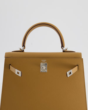 Hermès Kelly 25 Sellier Bag in Biscuit Epsom Leather with Palladium Hardware