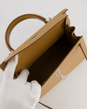 Hermès Kelly 25 Sellier Bag in Biscuit Epsom Leather with Palladium Hardware