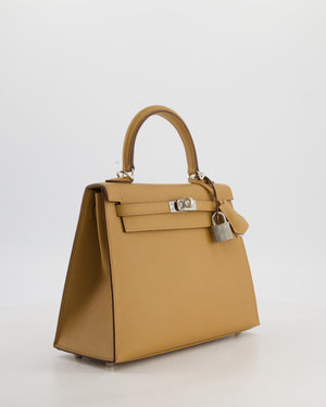 Hermès Kelly 25 Sellier Bag in Biscuit Epsom Leather with Palladium Hardware