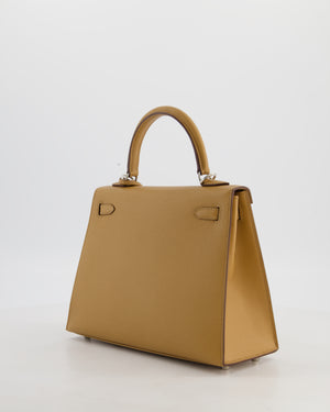 Hermès Kelly 25 Sellier Bag in Biscuit Epsom Leather with Palladium Hardware
