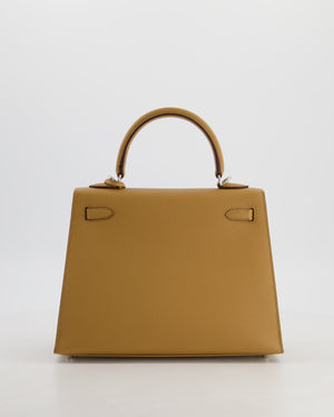 Hermès Kelly 25 Sellier Bag in Biscuit Epsom Leather with Palladium Hardware