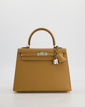 Hermès Kelly 25 Sellier Bag in Biscuit Epsom Leather with Palladium Hardware