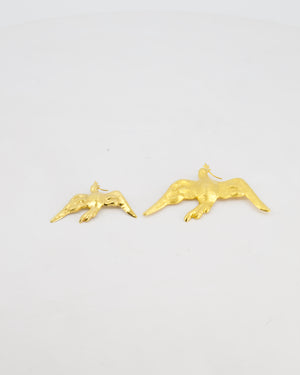 Schiaparelli Gold Small & Medium Dove Brooch Set