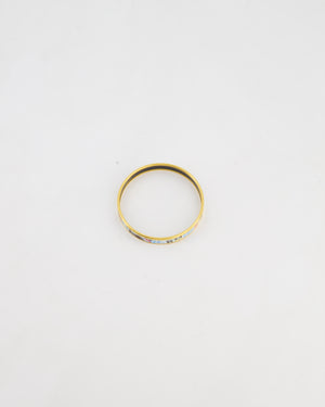 Hermès Enamel Postage Stamp Bangle Bracelet in Ciel & Noir with Gold Hardware
