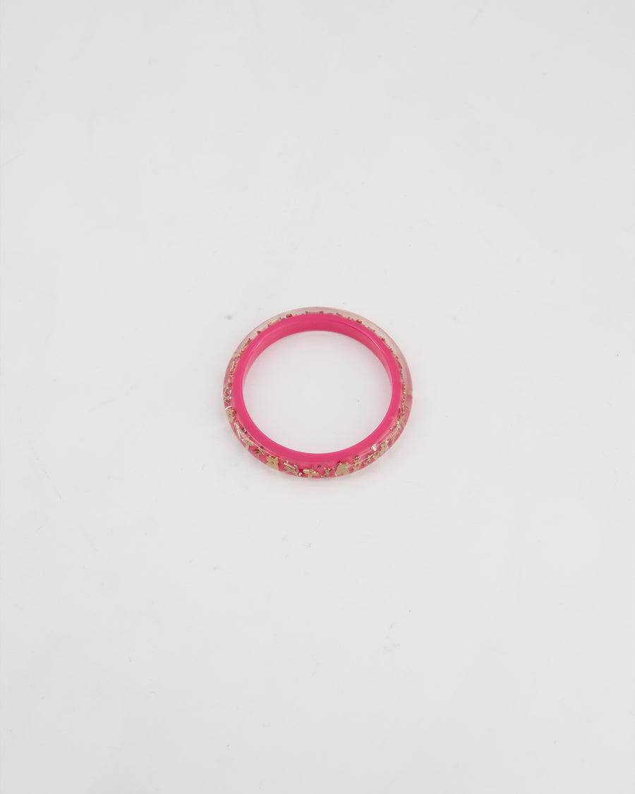 Louis Vuitton Fuchsia Pink Inclusion Bangle Bracelet with Logo Detail