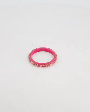 Louis Vuitton Fuchsia Pink Inclusion Bangle Bracelet with Logo Detail
