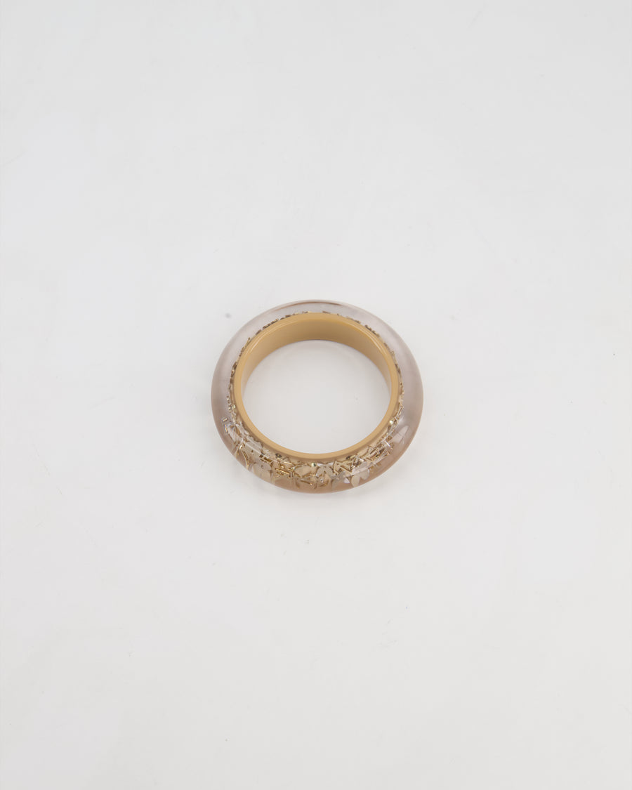 Louis Vuitton Beige Large Inclusion Bangle Bracelet with Logo Detail
